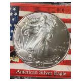 2013 AMERICAN SILVER EAGLE 1 TROY OZ .999 FINE SILVER IN CASE