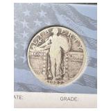 1927 US STANDING LIBERTY QUARTER IN CASE
