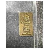 1/100TH TROY OZ .9999 FINE GOLD SCOTTSDALE BAR