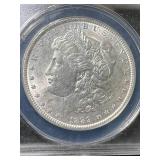 1889 US MORGAN SILVER DOLLAR ANACS AU58 DETAILS