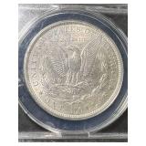 1889 US MORGAN SILVER DOLLAR ANACS AU58 DETAILS