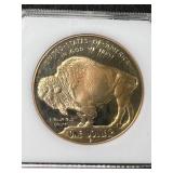 1 TROY OZ .999 FINE SILVER BUFFALO INDIAN ROUND SLABBED PR70