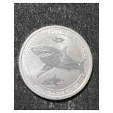 2014 AUSTRALIAN SHARK HALF TROY OZ .9999 FINE SILVER