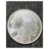 1 TROY OZ .999 FINE SILVER BUFFALO INDIAN ROUND