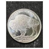 1 TROY OZ .999 FINE SILVER BUFFALO INDIAN ROUND