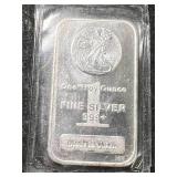 1 TROY OZ .999 FINE SILVER WALKING LIBERTY BAR