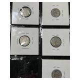 GROUP OF 5 US BARBER DIMES