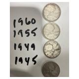 Collection of 4 Canadian Quarters
