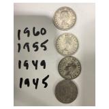 Collection of 4 Canadian Quarters