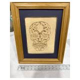 Framed Wooden Sugar Skull Art