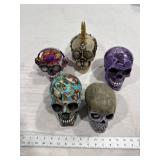 Collection of 5 Decorative Skulls