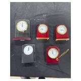 Lot of 5 Desk Clocks