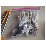 Lot of (1 Bag) Flatware - Knives, Forks, Spoons