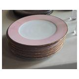 Lot of (6) 11" Dinner Plates by Spal Porcelanas (pink)