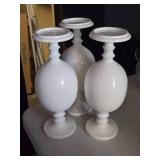 Lot of (3) Shaped Pillar Holders 14"