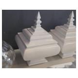 Lot of (2) Finial Box with Lid 8" x 8" x 10"