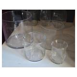 Lot of (4) Glass Table Vases (clear) (round)