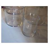 Lot of (4) Glass Table Vases (clear) (round)