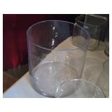 Lot of (4) Glass Table Vases (clear) (round)