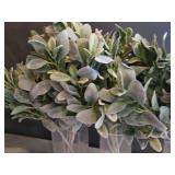 Lot of (3) Faux Plant Arrangement with Clear Glass Square Vase