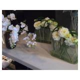 Lot of (3) Faux Plant Arrangement with Vase