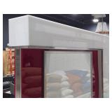Lighted 2-Sided Rolling Display Cabinet with Whiteboard and 4 cubbies (each side) 7-1/2