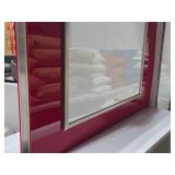 Lighted 2-Sided Rolling Display Cabinet with Whiteboard and 4 cubbies (each side) 7-1/2