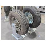Lot of (2) Uline 8" Pneumatic Rigid Casters H-3614