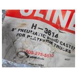Lot of (2) Uline 8" Pneumatic Rigid Casters H-3614