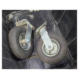 Lot of (2) 8" Caster Wheels - (1) Rigid and (1) Swivel