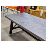 Rustic / Concrete pattern Poly-Top / Wood Frame Dining Table 6-1/2