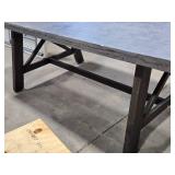 Rustic / Concrete pattern Poly-Top / Wood Frame Dining Table 6-1/2