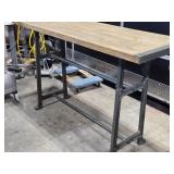 Alistair Bleached Oak / Vintage Finish Metal Frame High Top Bar Table 6