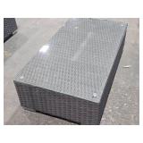 Glass Top / Wicker Outdoor Coffee Table 43" x 24" x 12"