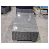 Glass Top / Wicker Outdoor Coffee Table 43" x 24" x 12"