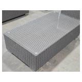 Glass Top / Wicker Outdoor Coffee Table 43" x 24" x 12"