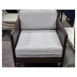 Dark Adler Wood with Bennett Moon Performance Fabric Arm Chair 2-1/2