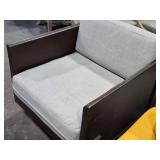 Dark Adler Wood with Bennett Moon Performance Fabric Arm Chair 2-1/2