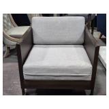Dark Adler Wood with Bennett Moon Performance Fabric Arm Chair 2-1/2