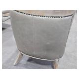 Top-Grain Leather / Cerused Hardwood Occasional Arm Chair 24" x 22" x 33" - Monroe by Four Hands