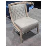 Top-Grain Leather / Cerused Hardwood Occasional Arm Chair 24" x 22" x 33" - Monroe by Four Hands