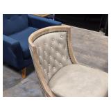 Top-Grain Leather / Cerused Hardwood Occasional Arm Chair 24" x 22" x 33" - Monroe by Four Hands