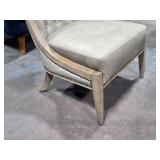 Top-Grain Leather / Cerused Hardwood Occasional Arm Chair 24" x 22" x 33" - Monroe by Four Hands