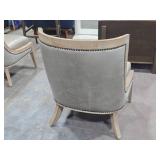 Top-Grain Leather / Cerused Hardwood Occasional Arm Chair 24" x 22" x 33" - Monroe by Four Hands