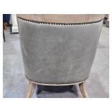 Top-Grain Leather / Cerused Hardwood Occasional Arm Chair 24" x 22" x 33" - Monroe by Four Hands