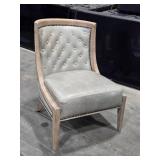 Top-Grain Leather / Cerused Hardwood Occasional Arm Chair 24" x 22" x 33" - Monroe by Four Hands