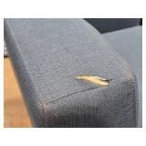 Mid Century Modern Arm Chair 40" x 24" x 33" (blue fabric)