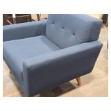 Mid Century Modern Arm Chair 40" x 24" x 33" (blue fabric)