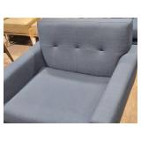 Mid Century Modern Arm Chair 40" x 24" x 33" (blue fabric)