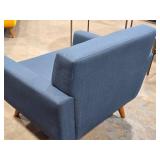 Mid Century Modern Arm Chair 40" x 24" x 33" (blue fabric)